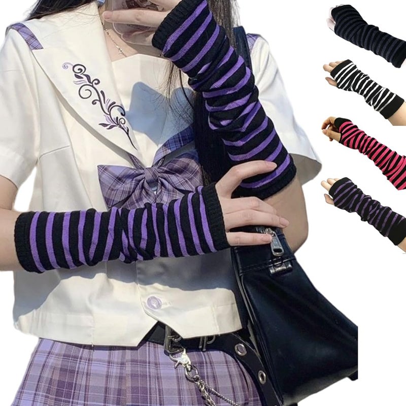 VTTDB Arm covers cute women kawaii japanese harajuku Goth Half Finger Knitted Arm Warmer Y2K Gloves Arm Sleeve for girl - Image 1